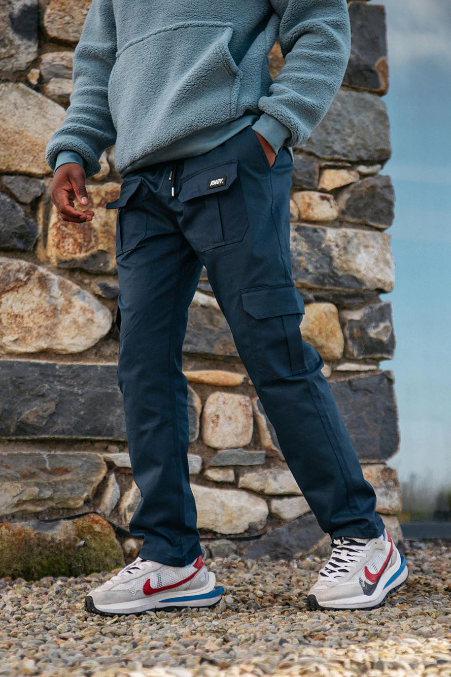 Straight Leg Navy RMDY. Cargo Bottoms